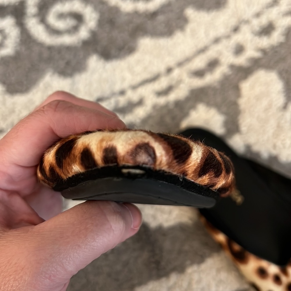 Yosi Samra pony hair leopard flat mules, size 8 GUC - Picture 6 of 7